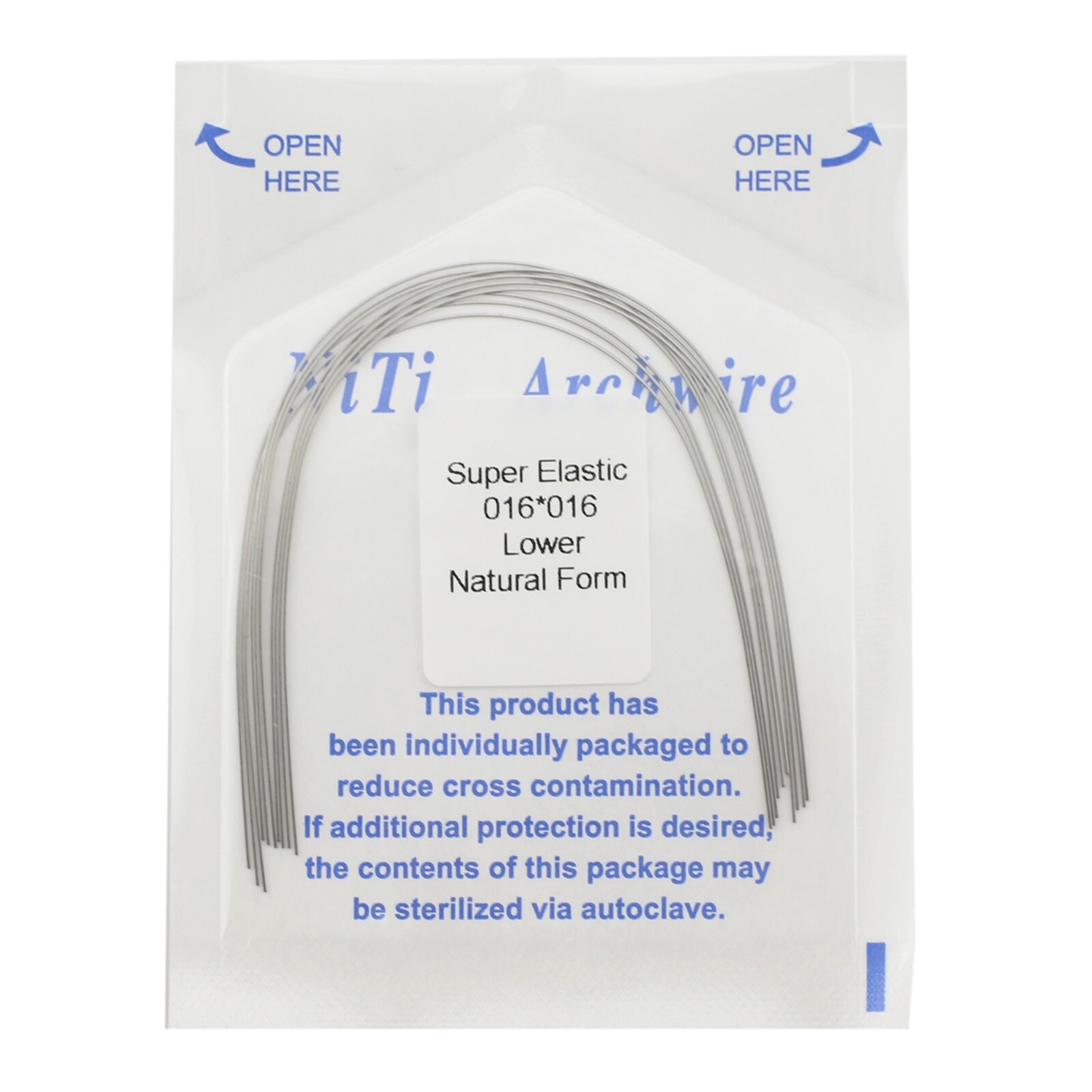 Dental Orthodontic Niti Arch Wires Natural Form Rectangular 16*16 16*22 19*25