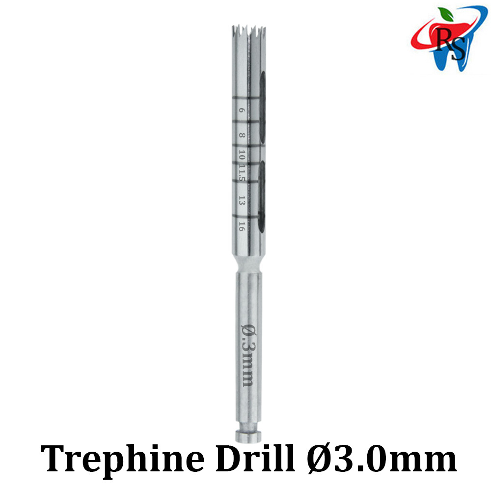 Dental Implant Trephine Drill Surgical Instrument Irrigation Bone Graft Ø3.0mm