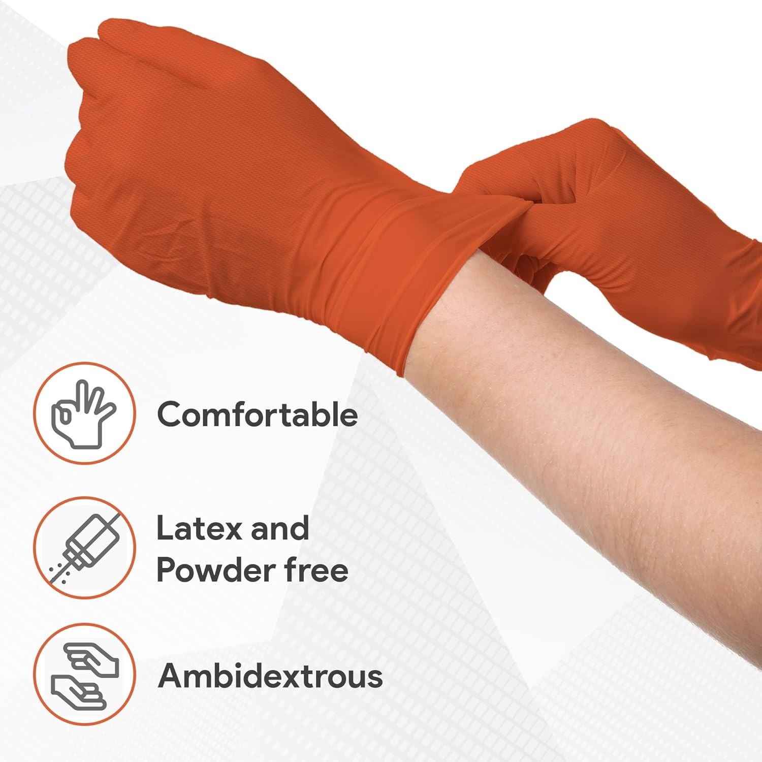 Versatile 8 Mil Nitrile Disposable Gloves with Diamond Grip – Safety in 50 Pack