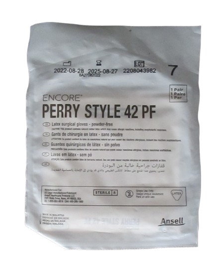 5 – Encore Perry Style 42PF Latex Powder-Free Surgical Gloves Sz 7 X-Comfort