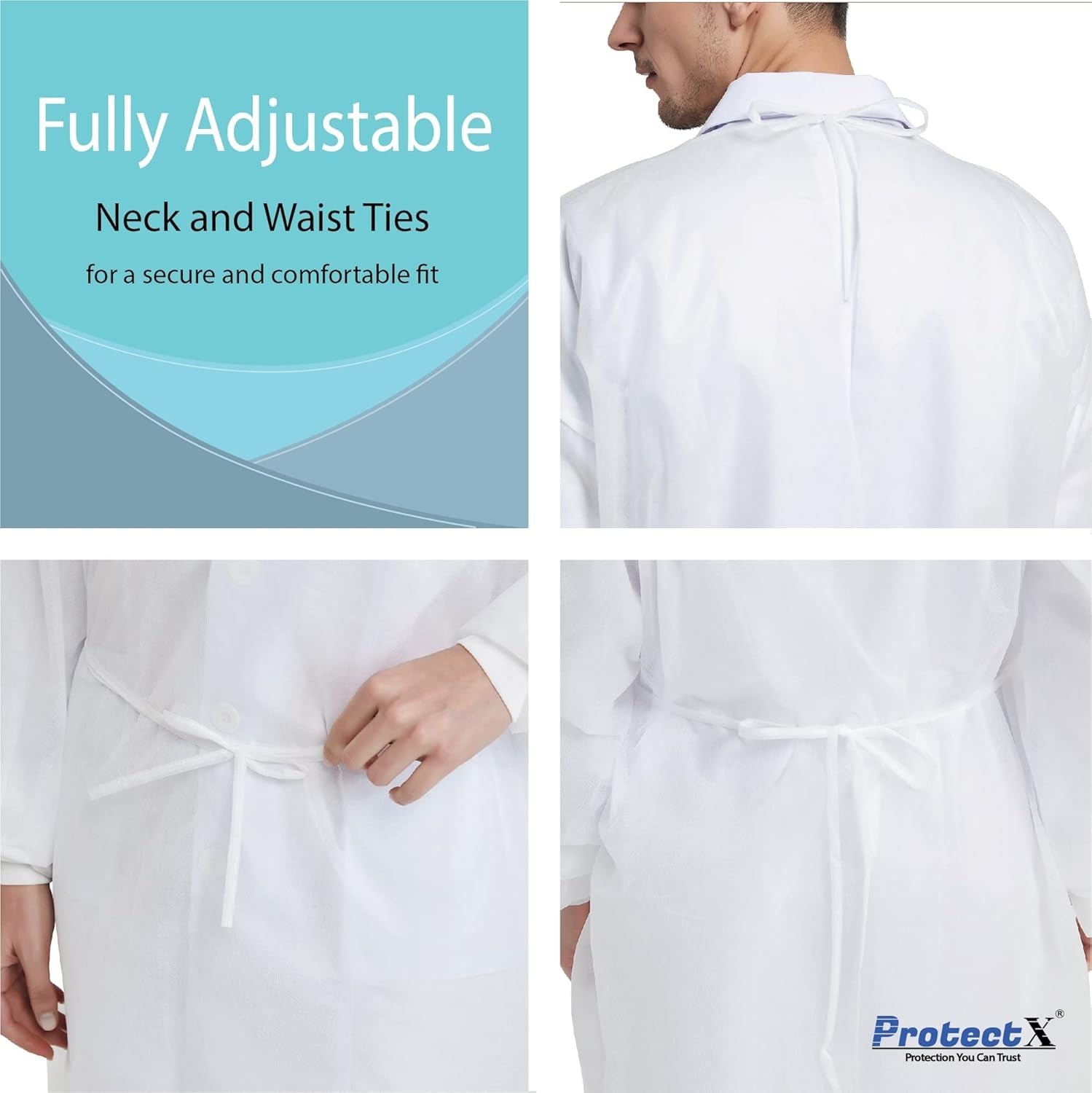 White 20 Pack Disposable Breathable Polypropylene Isolation Gown with Elastic…