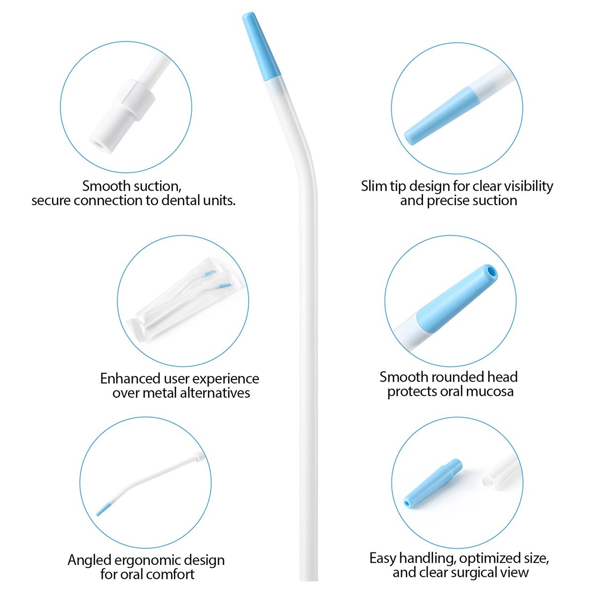 25Pcs/Box Dental Disposable Saliva Ejector Evacuation Suction Tips