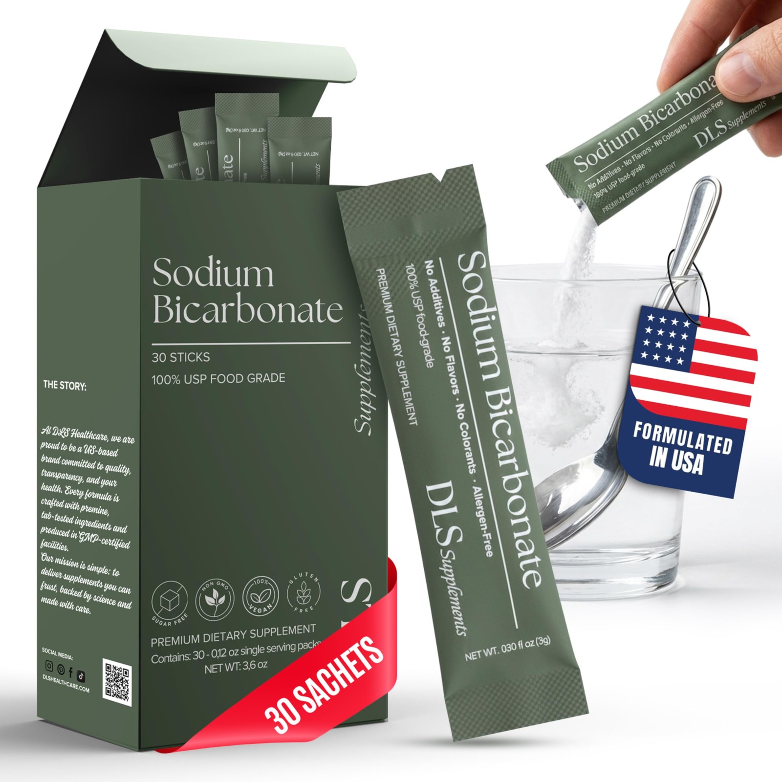 DLS Sodium Bicarbonate Supplement – Pure Organic Powder 1 Count (Pack of 1)