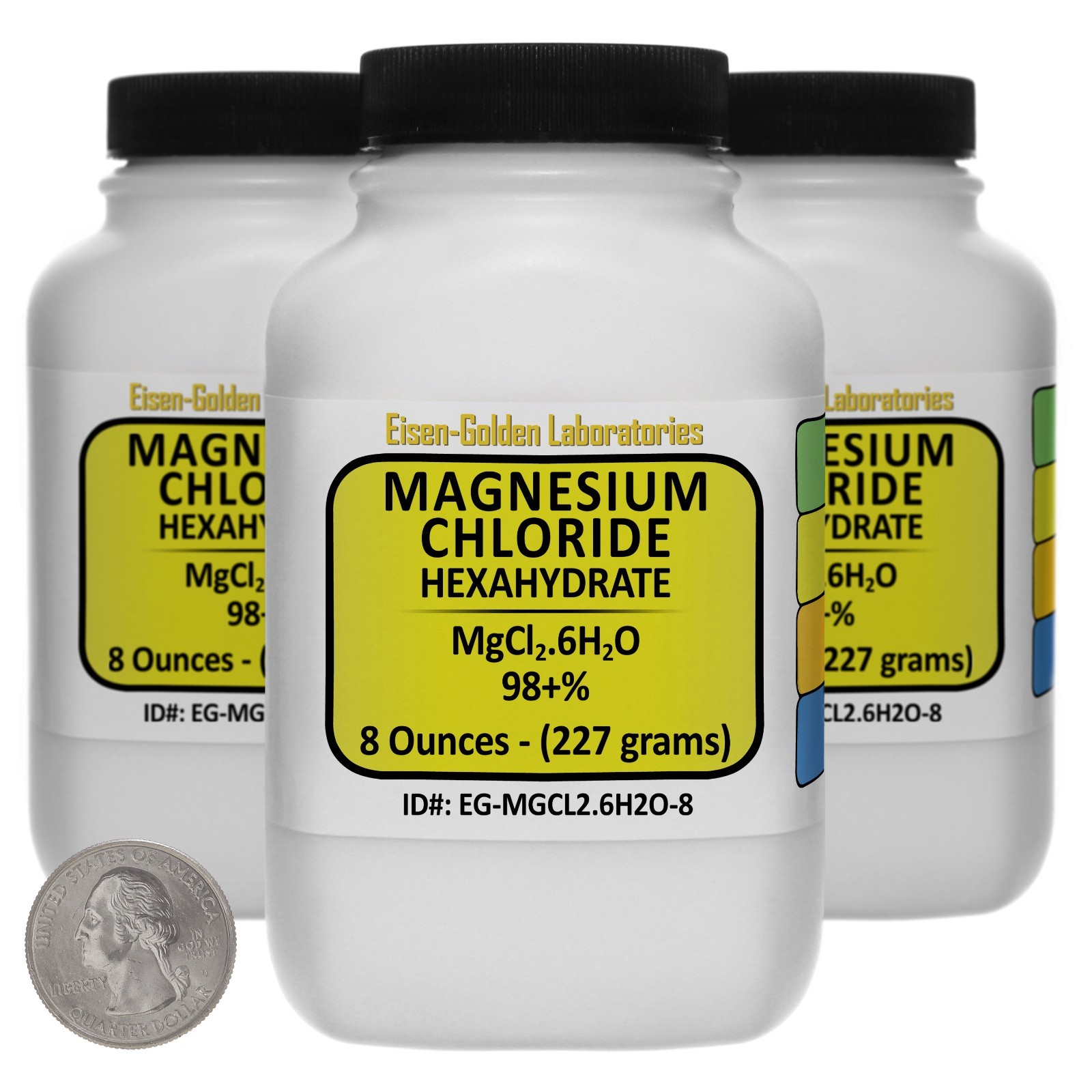 Magnesium Chloride [MgCl2.6H2O] 98+% AR Grade Flakes 1.5 Lb in Three Bottles USA