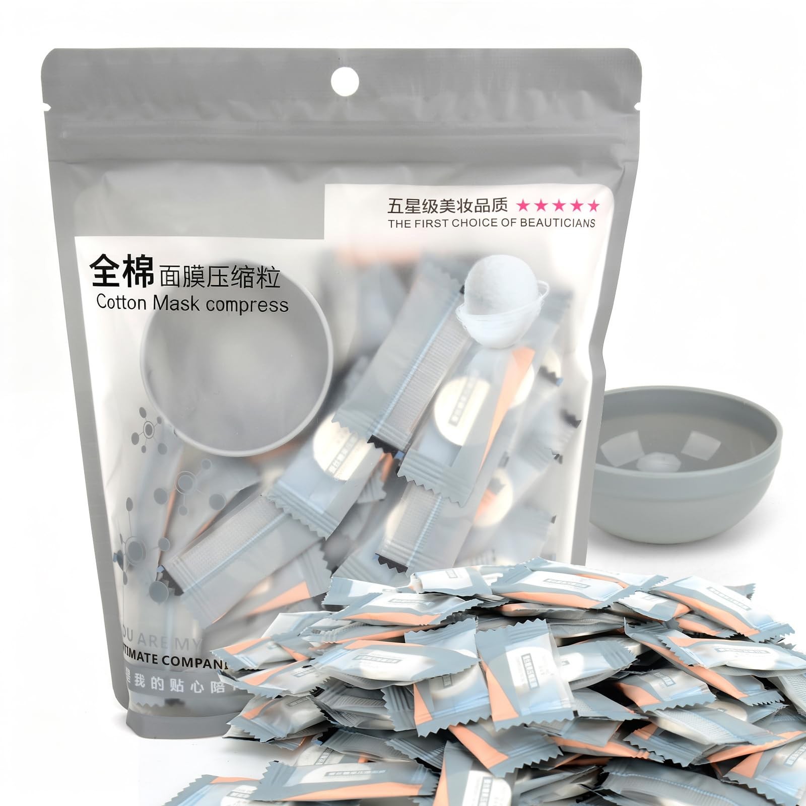 TinLeJa 100PCS Natural Pure 100 Count (Pack of 1), Cotton Compressed Mask