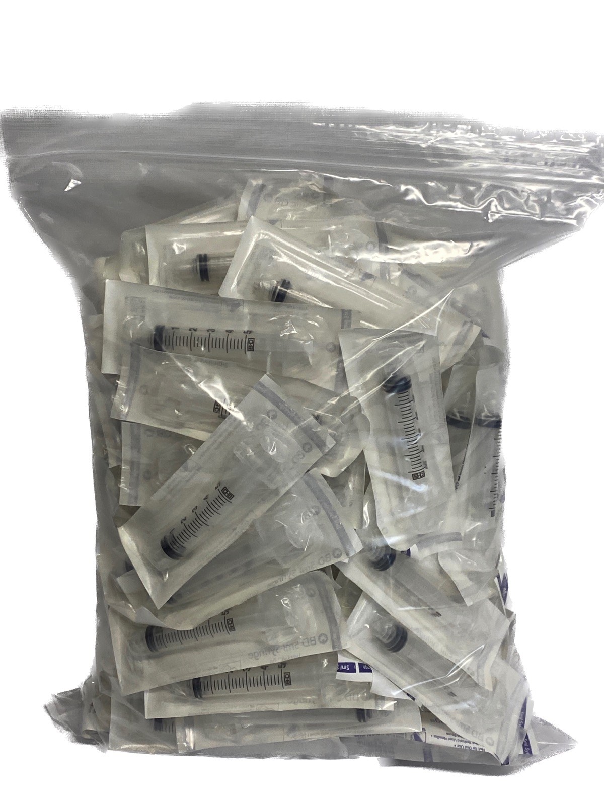 (120) Lab 5mL General Purpose Disposable Luer-Lok Tip Syringe Sterile