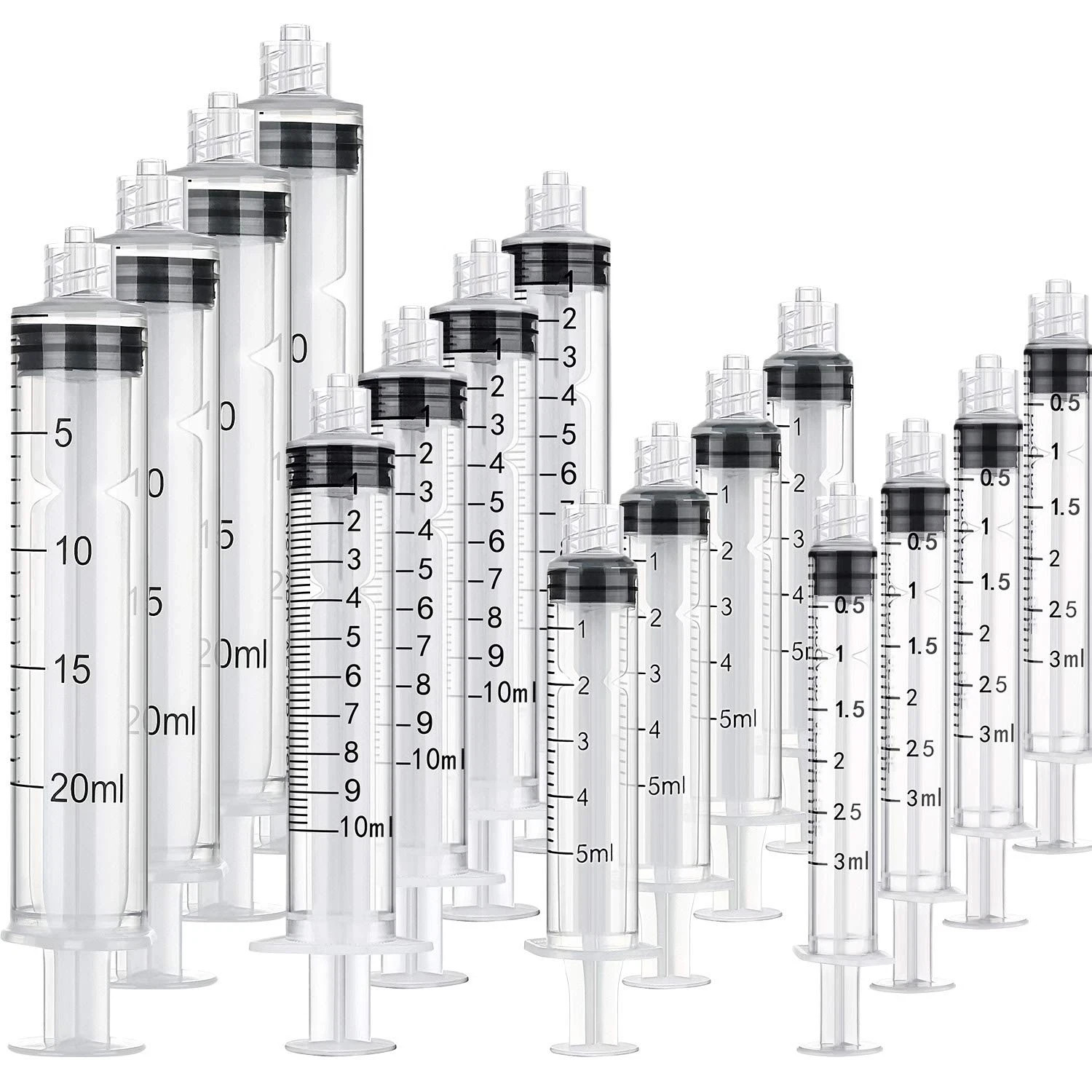 20 Pack Syringe without Needle, Plastic Curved Syringes for Epoxy Resin, Craft,