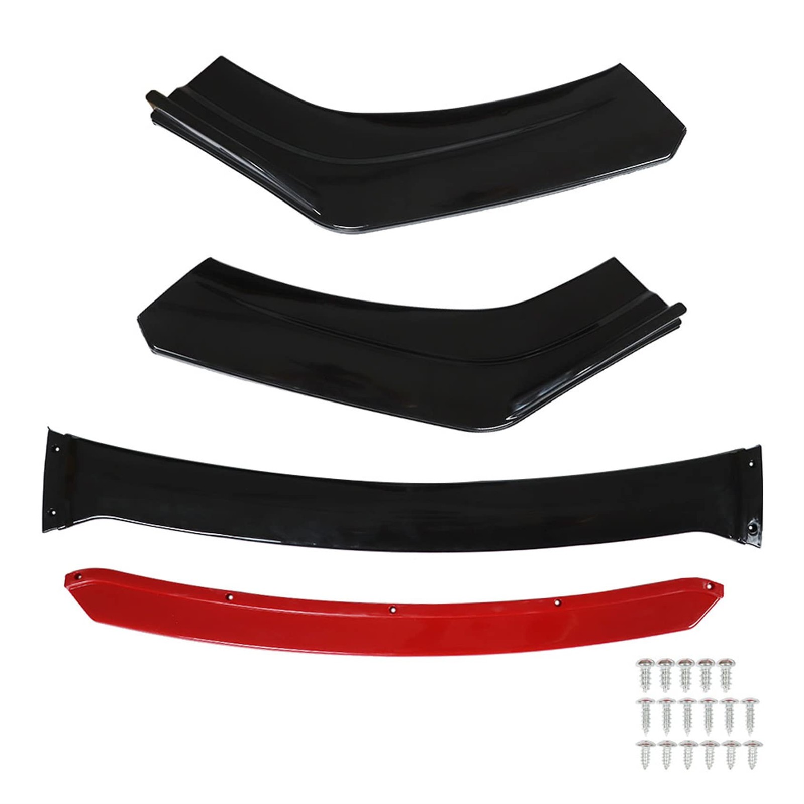 Universal Front Bumper Lip Spoiler Splitter Black Red 2 Layer Matte Glossy