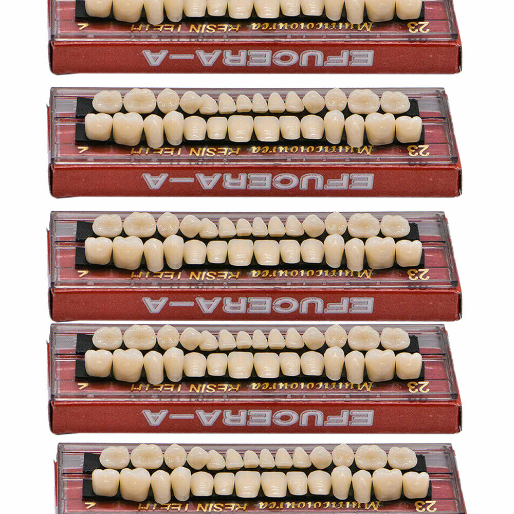 140PCS Denture 23# Shade A2 Acrylic Resin Full Set Teeth Upper Lower Dental US