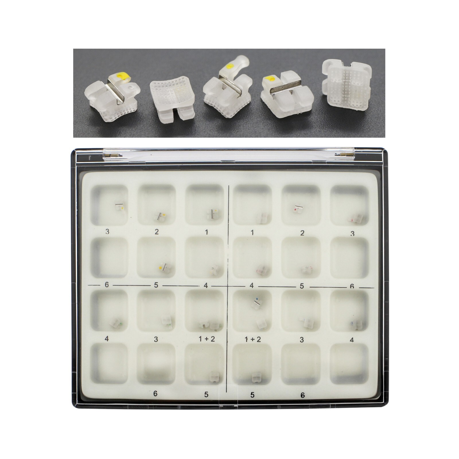 Dental Orthodontic Ceramic Brackets Braces MBT 022 3 Hooks 5-5 3M Clarity NOBLE