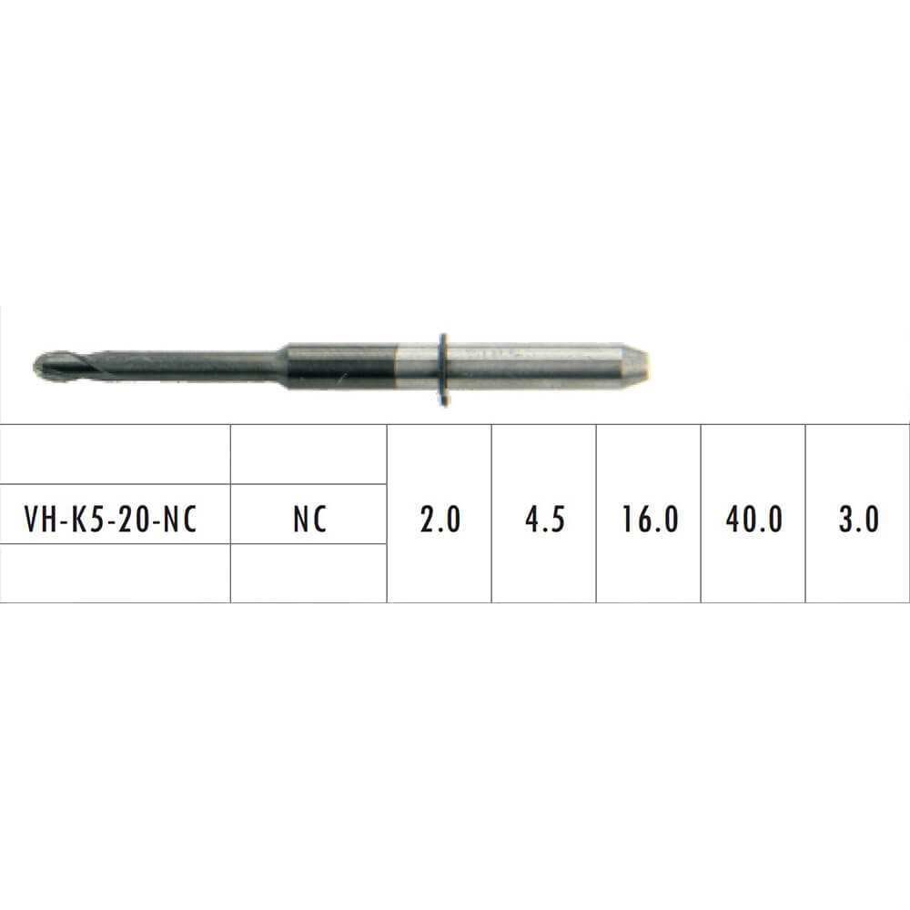 1×Dental Lab Bur CAD/CAM Milling Burs for Zirconia VH-K5-20-NC for VHF K5