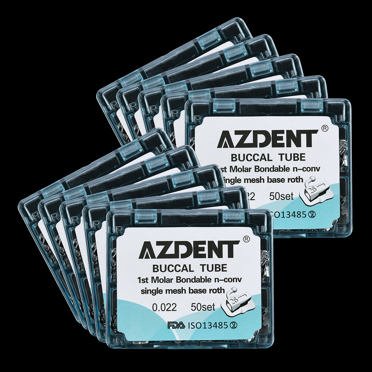 AZDENT Dental Orthodontics Buccal Tubes 1st 2nd Molar Tube Roth MBT 022 018 Type