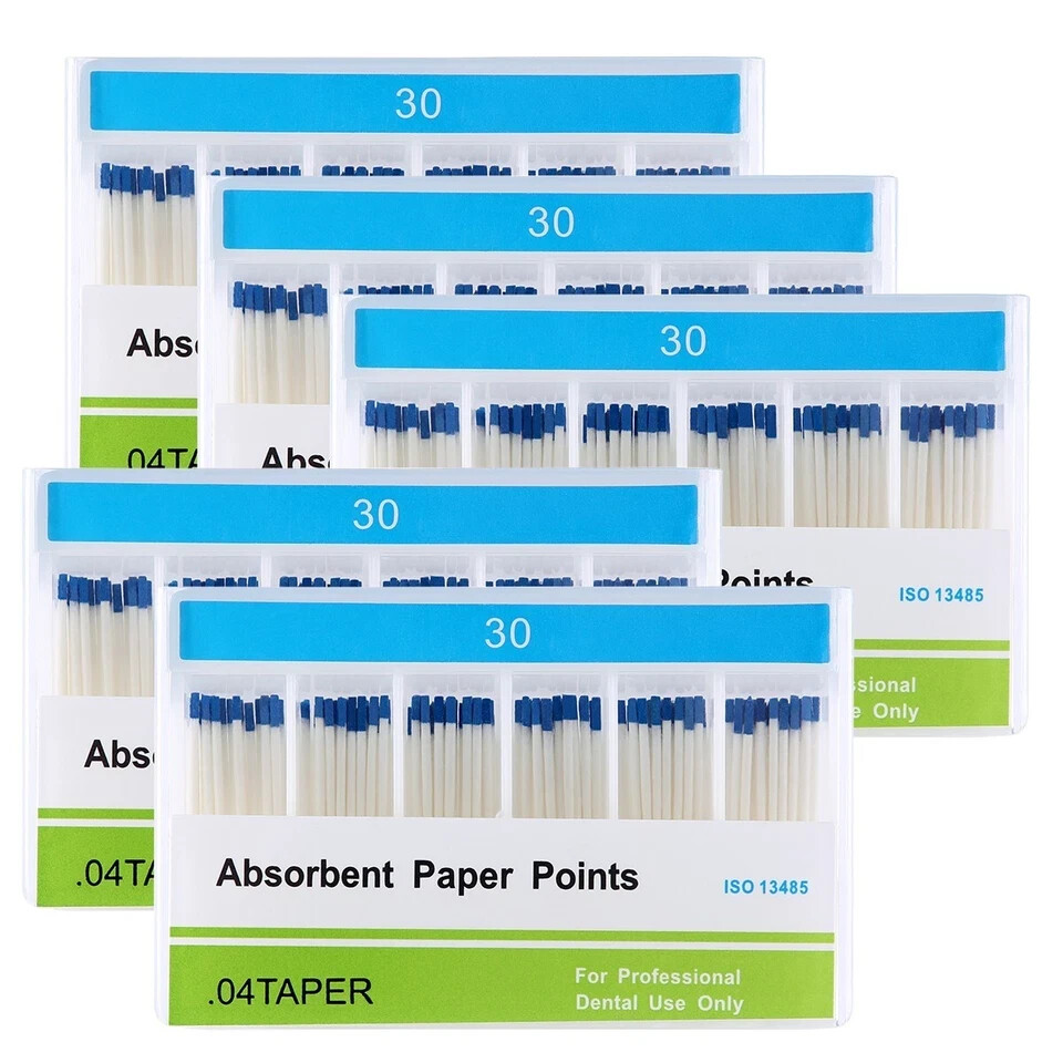 5Packs Dental Absorbent Paper Points 30# Taper .04 Root Canal Cleaning Tips
