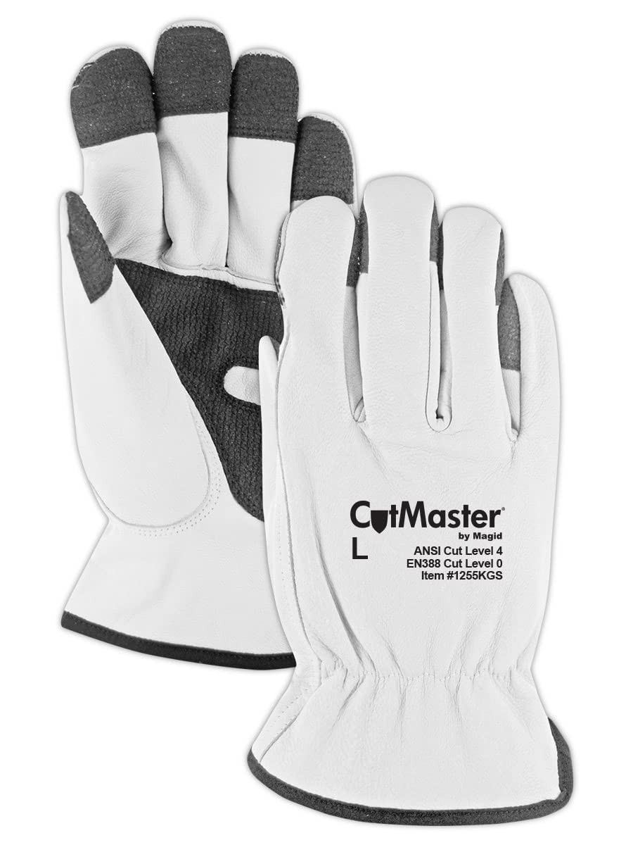 Magid Cutmaster Ansi A4 Leather Drivers Glove Keprotec 3 Pairs Size 13/4Xl