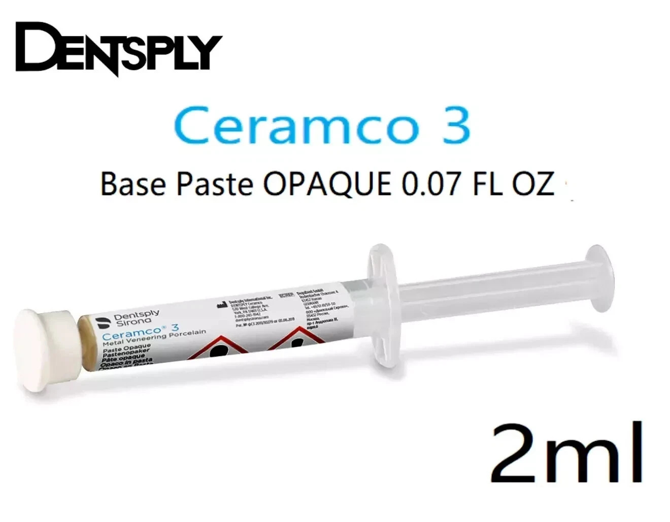 5 x CERAMCO 3 Base Paste OPAQUE 0.07 FL OZ ( 2ml ) Dentsply Free Ship