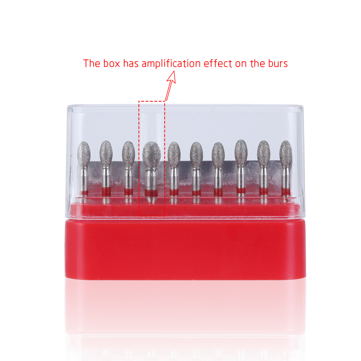 10Pcs/Box AZDENT Dental Diamond Burs FOOTBALL FINE RED Friction Grip 379-023F