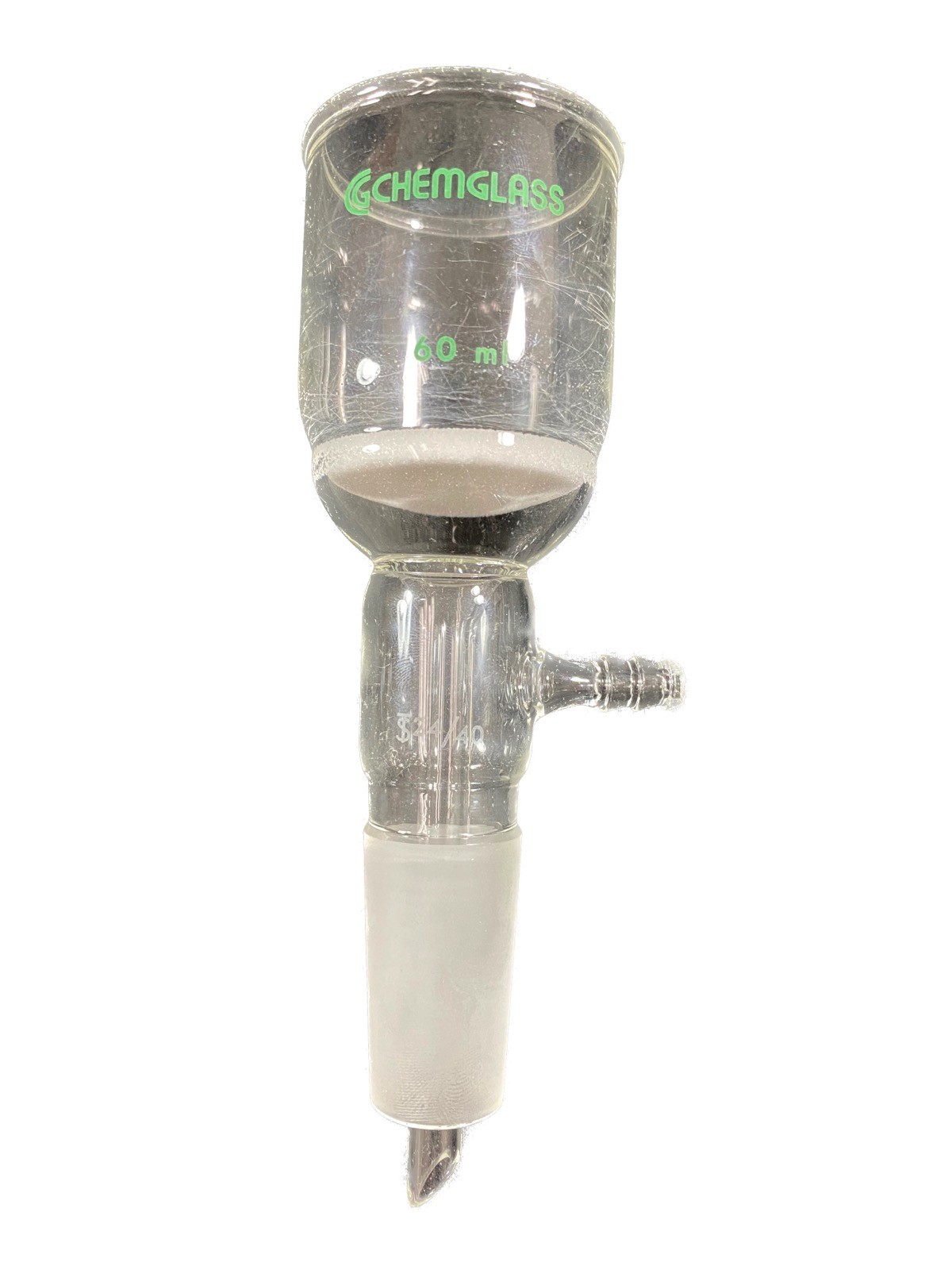 CHEMGLASS Glass 60mL C Frit 24/40 Vacuum Buchner Filter Funnel CG-1406-07 (C)