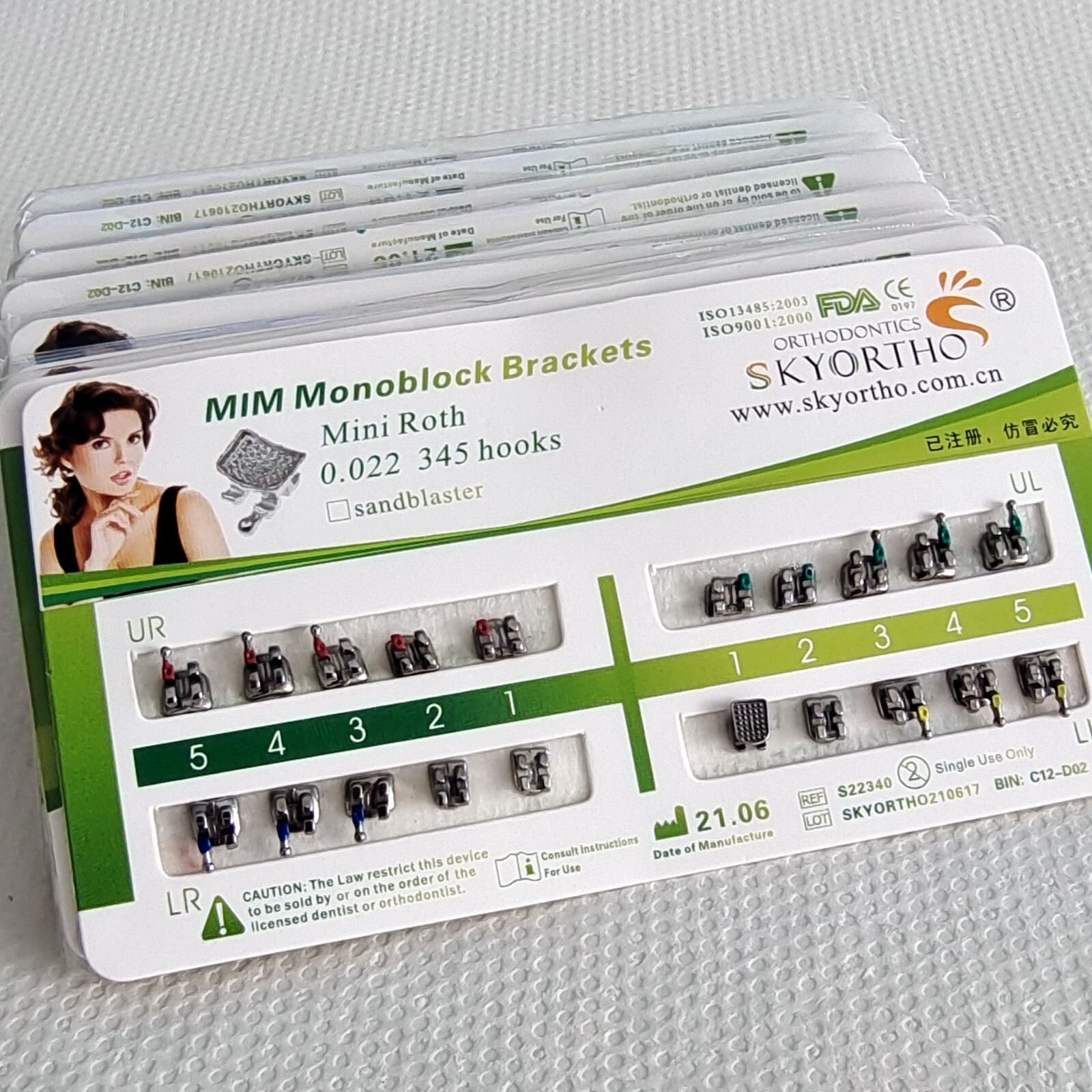 10 Packs Dental Orthodontic Brackets Braces Metal Mini Roth.022 Hooks 345