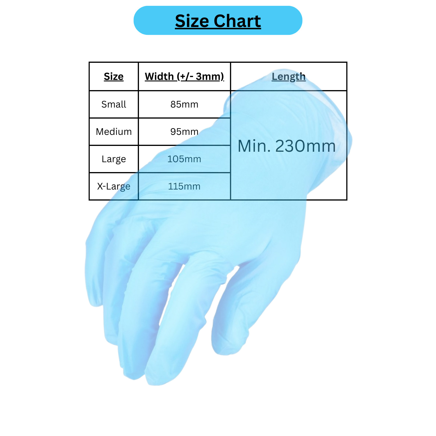 100-2000 Blue 5 Mil Synthetic Vinyl Latex Powder Free Medical Disposable Gloves