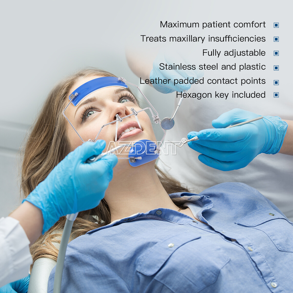 Dental Adjustable Orthodontic Reverse Pull Headgear Facial Mascara Double/Single