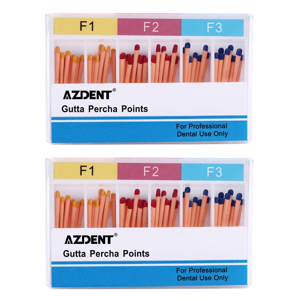 5 X AZDENT Dental Endo Root Canal Obturating Gutta Percha Points Taper F1 F2 F3