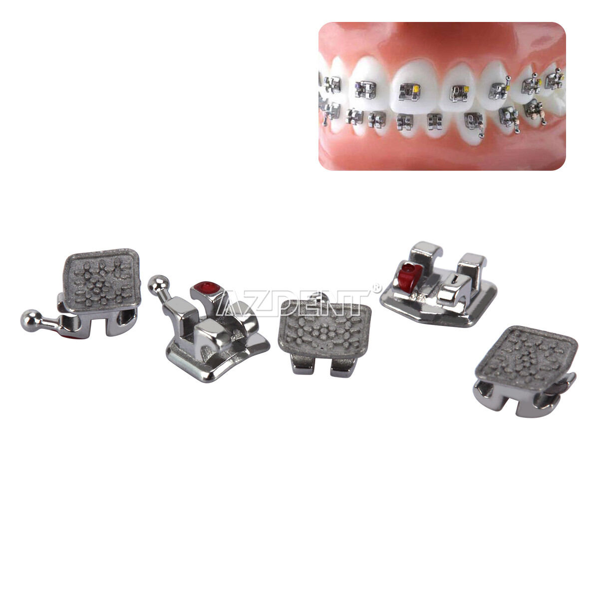 Dental Ortho Monoblock Metal Brackets Braces MIM Mini Roth 022 3-4-5 Hooks