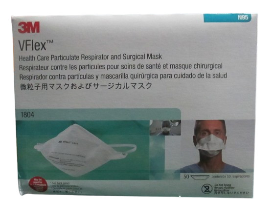 3M VFlex Healthcare Particulate Respirator and Surgical Mask 1804 NIOSH: N95