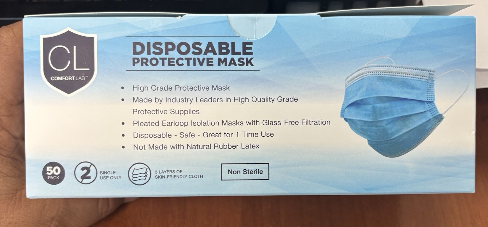 Disposable Face Masks 3-Ply Earloop ATSM level 1- 40BOXES (2000pcs)