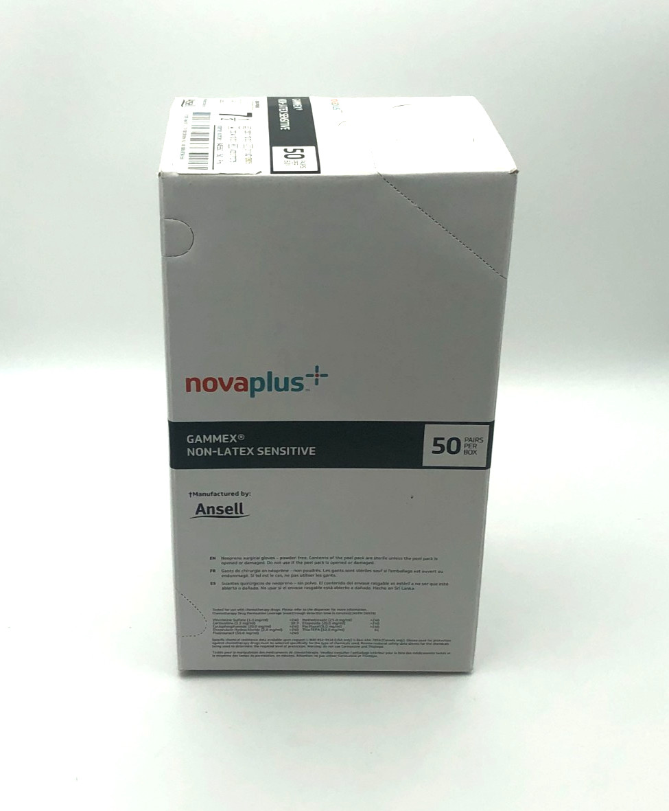 Gammex NovaPlus Surgical Gloves Size 7 1/2 Non Latex Sensitive 50 Ct Box NEW