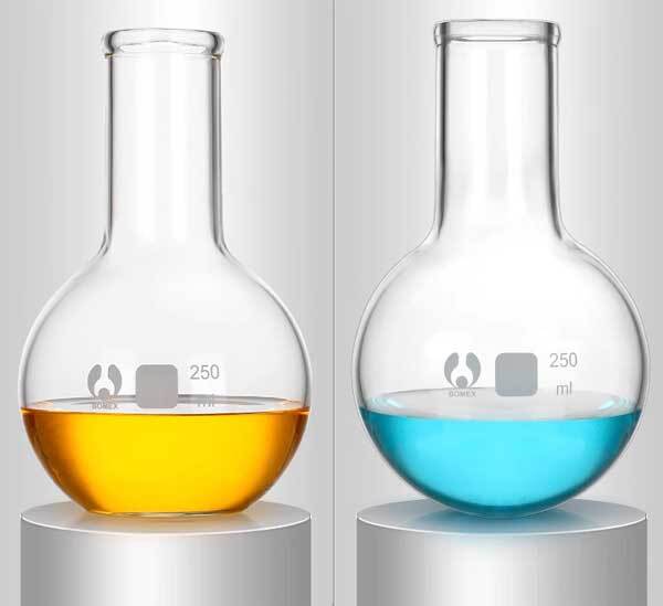 Transparent Glass Flask 50ml-5000ml High Temp Resistant Lab Supply Round Bottom