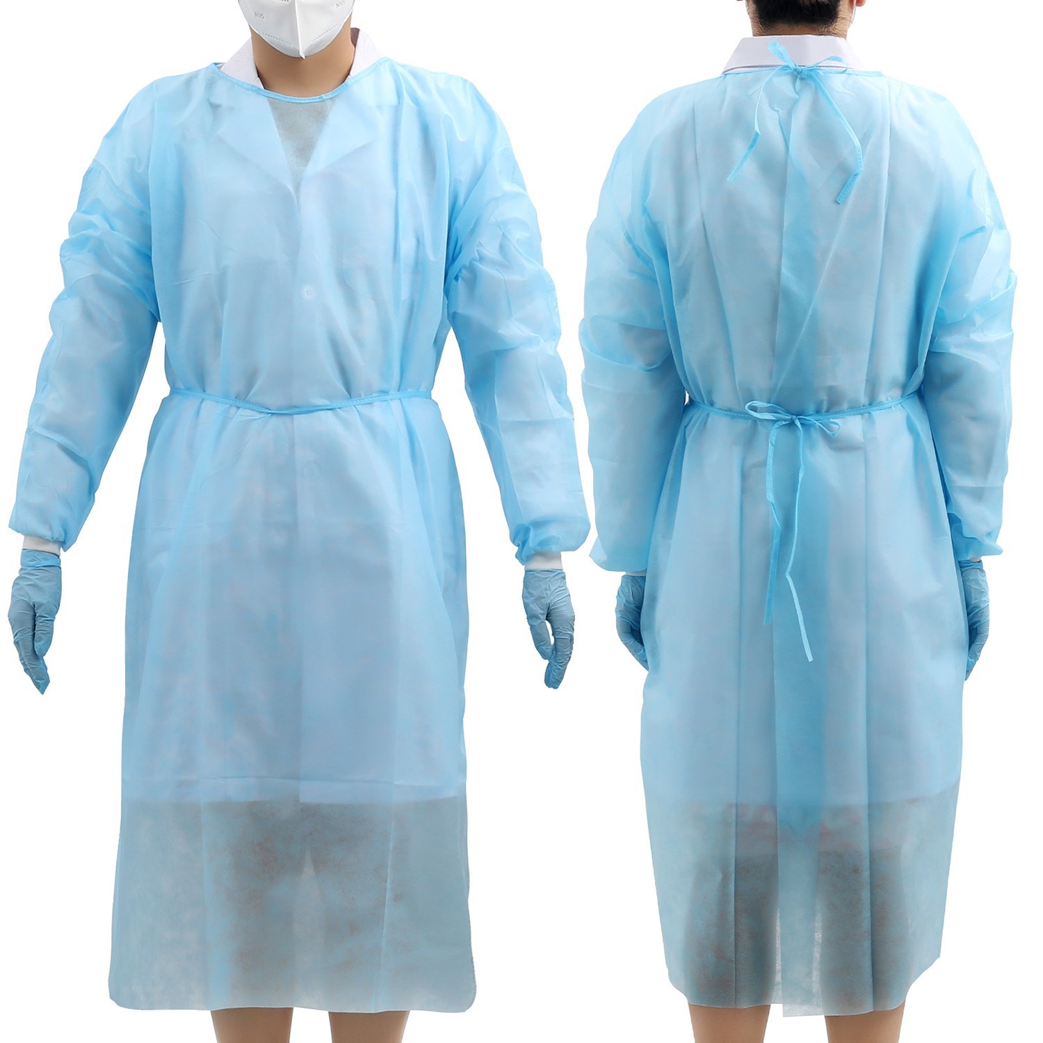 Disposable Isolation Gowns Unisex Knitted Cuffs PP Elastic Wrists 10pcs/pack