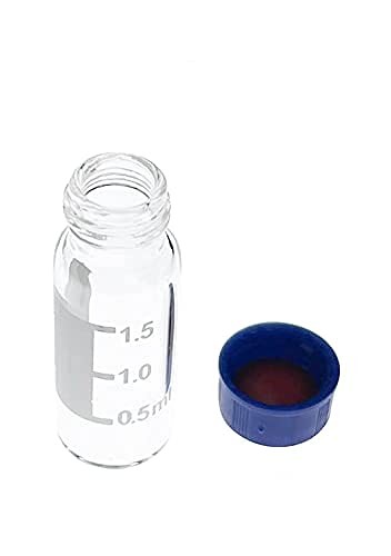 100 PCS 2ml HPLC Vials Lab Autosampler 9425 Clear Screw Cap PTFE/Silicone