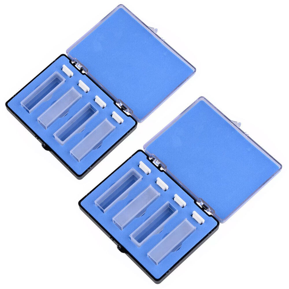 8pcs 10mm Optical Quartz Glass Cuvettes Cell for Spectrophotometer w/ Lid 3.5ml