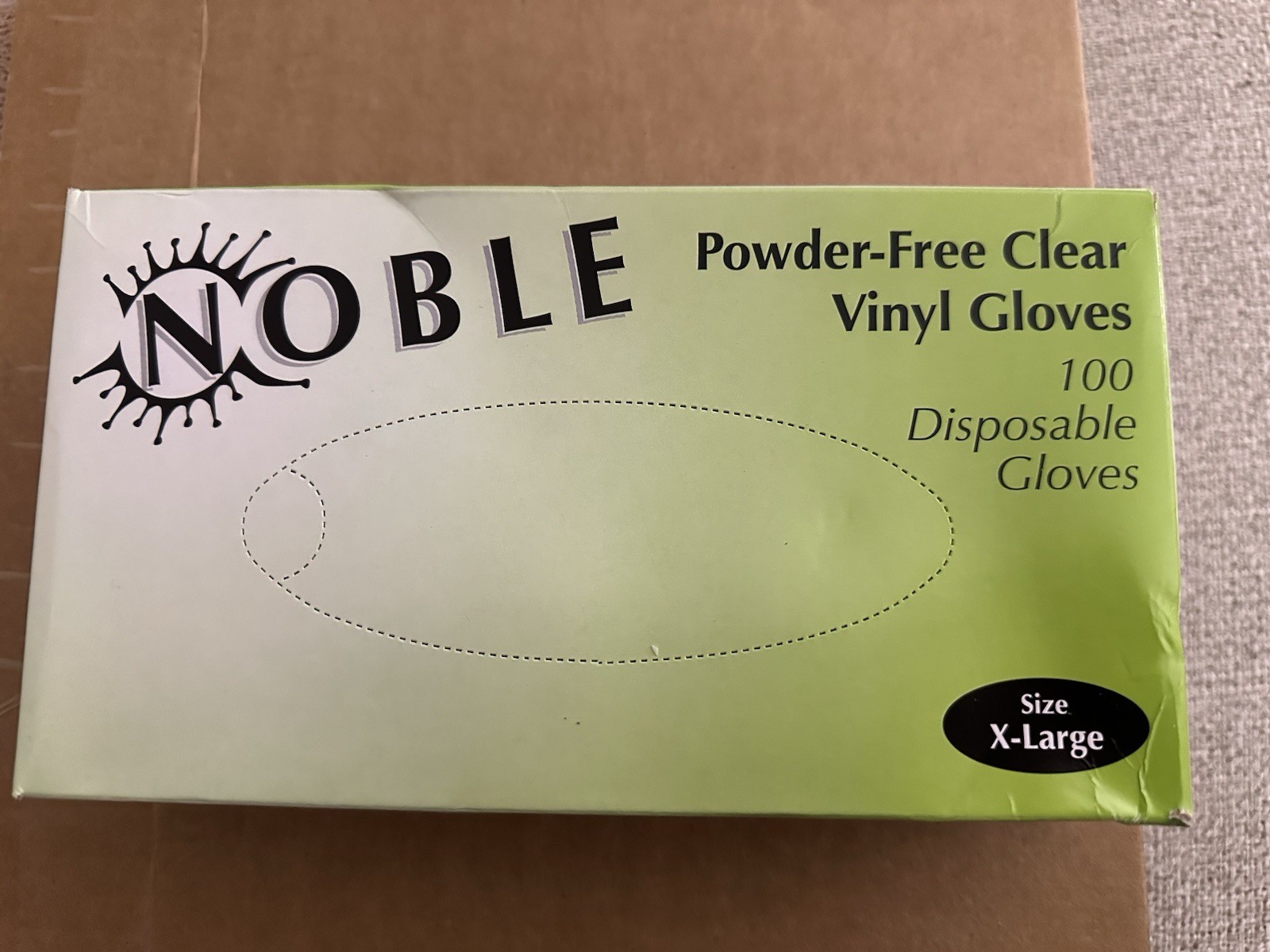 X5 Noble Powder Free Clear Vinyl Gloves 100 Count Per Box 500 Total X-Large