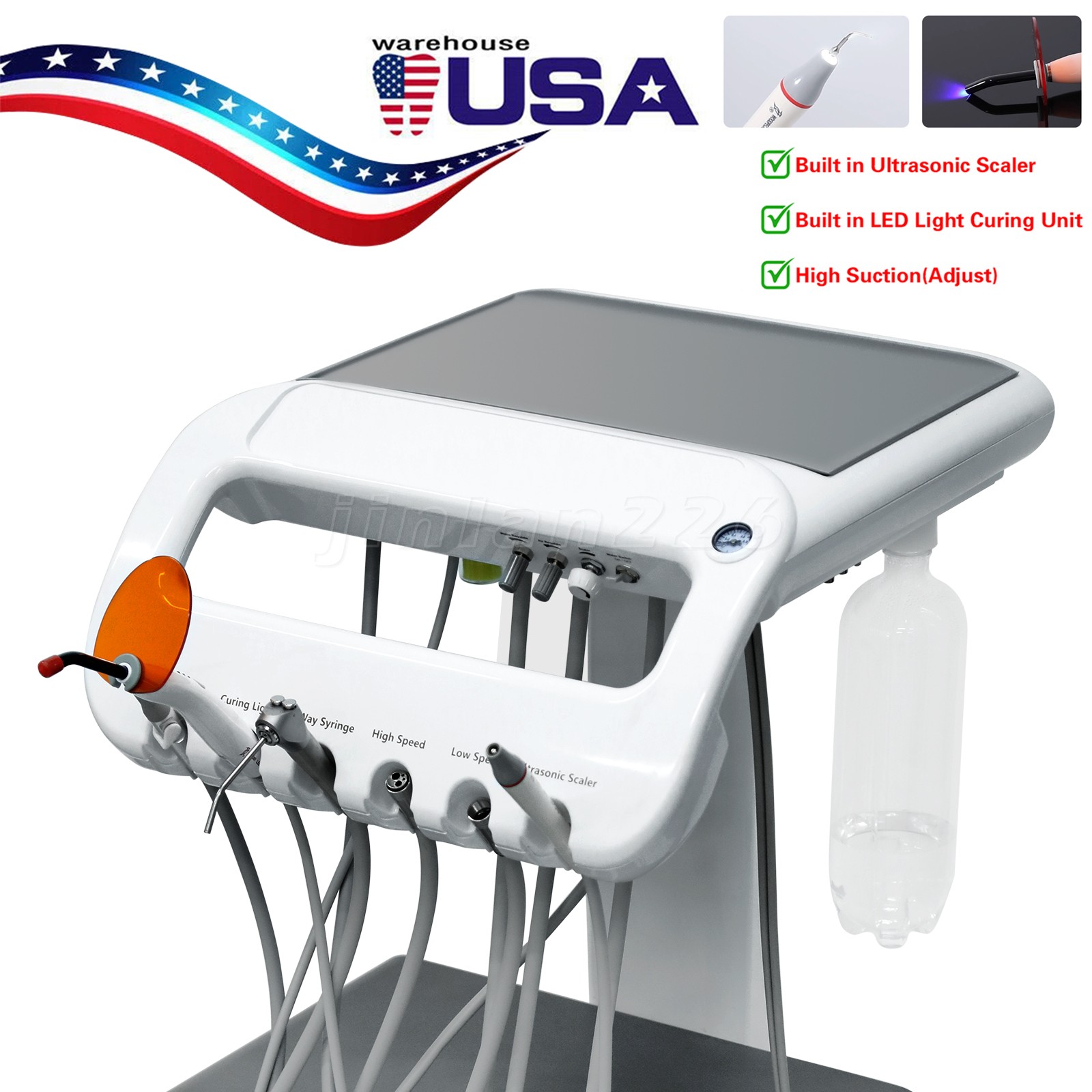 Portable Mobile Dental Delivery Unit System Air Compressor Strong suction FDA&CE
