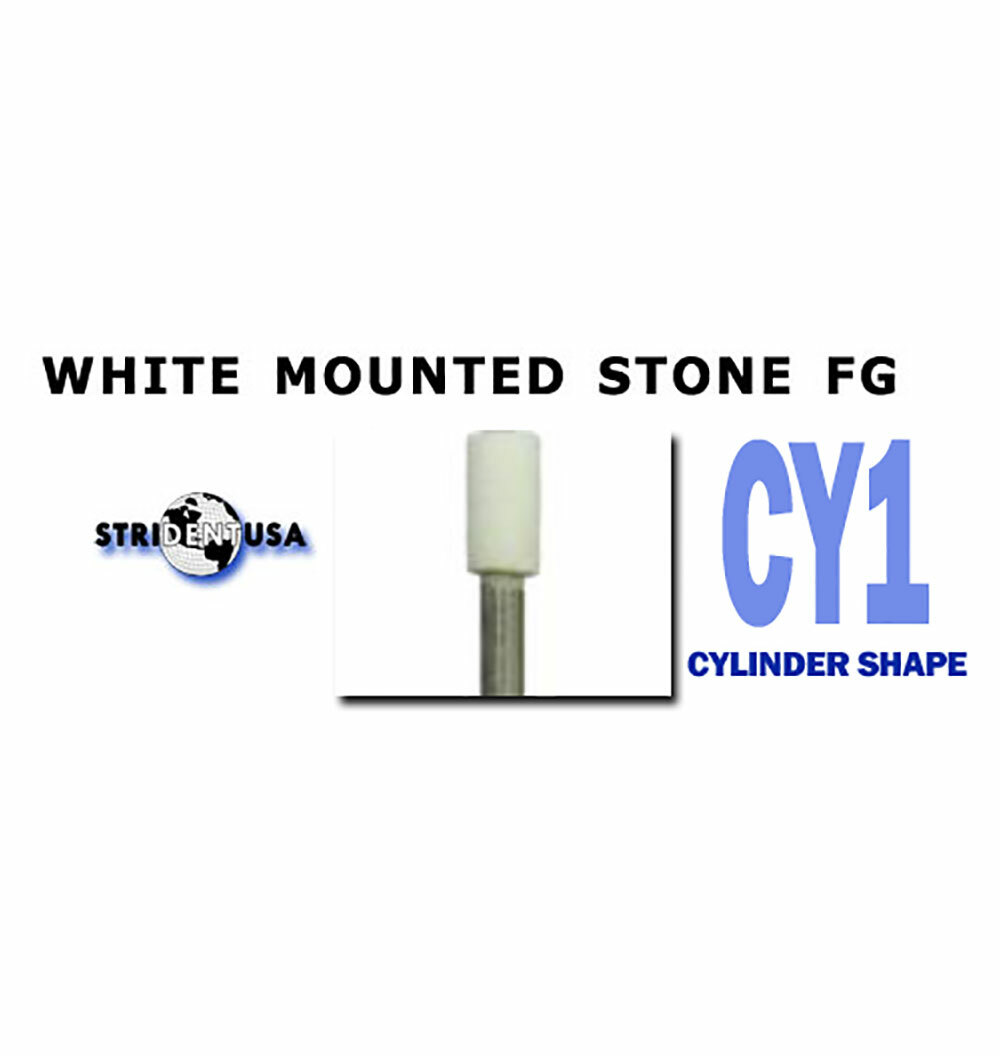 36 White Mounted Stone Bur FG Mounted Cylindar Shape Abrasion Point 36 burs CY1