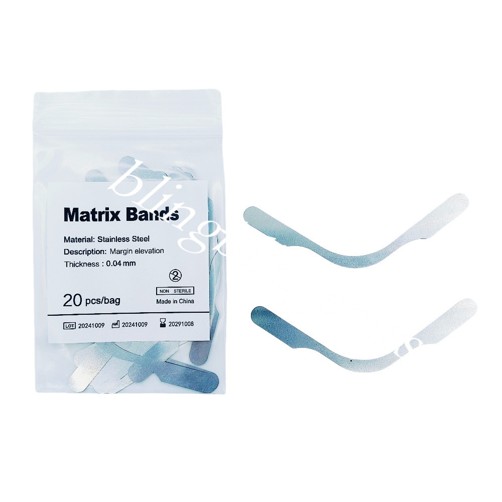 20 Pcs/Bag Dental Stainless Steel Margin Elevation Gingival Matrices Matrix Band