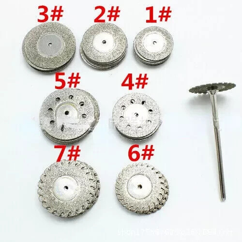 10pcs Double Side Dental Polishing Wheel Saw Disc Cutter Supply+1pcs Shank