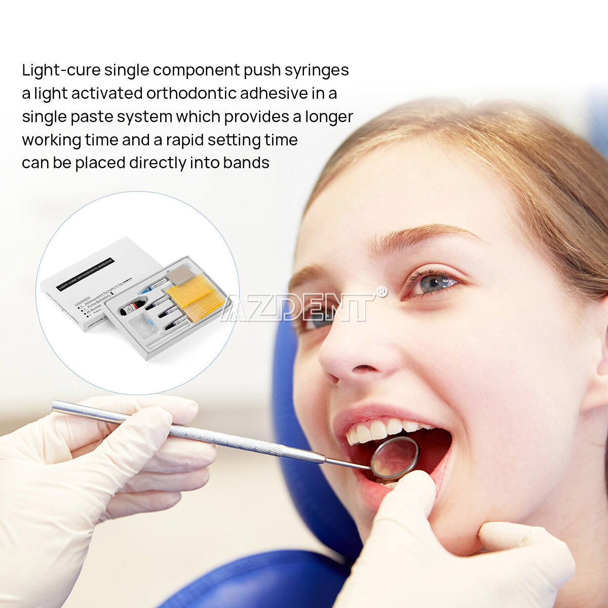 Dental Light Cure Bracket Braces Glue Ortho Primer Bonding Resin Composite Kit