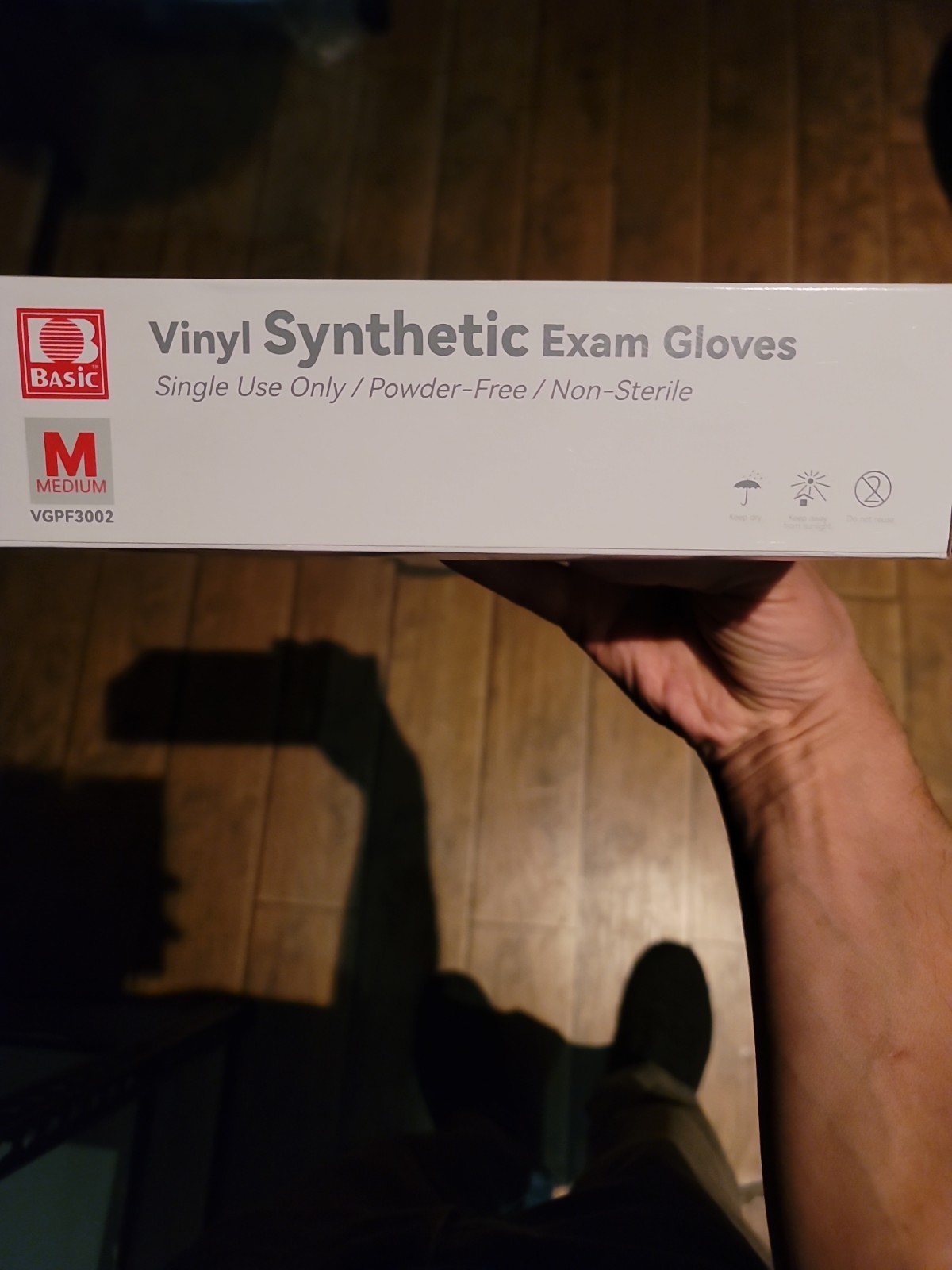 Basic Medium Clear Vinyl Synthetic Exam Gloves – Case of 1000 (VGPF 3002)