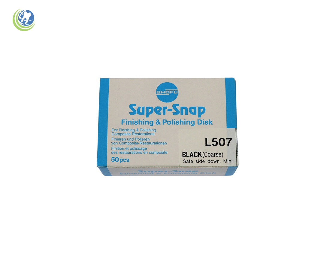 Shofu L507 Super-Snap Mini Finishing Polishing Disks Coarse Black Safe Side 50Pk