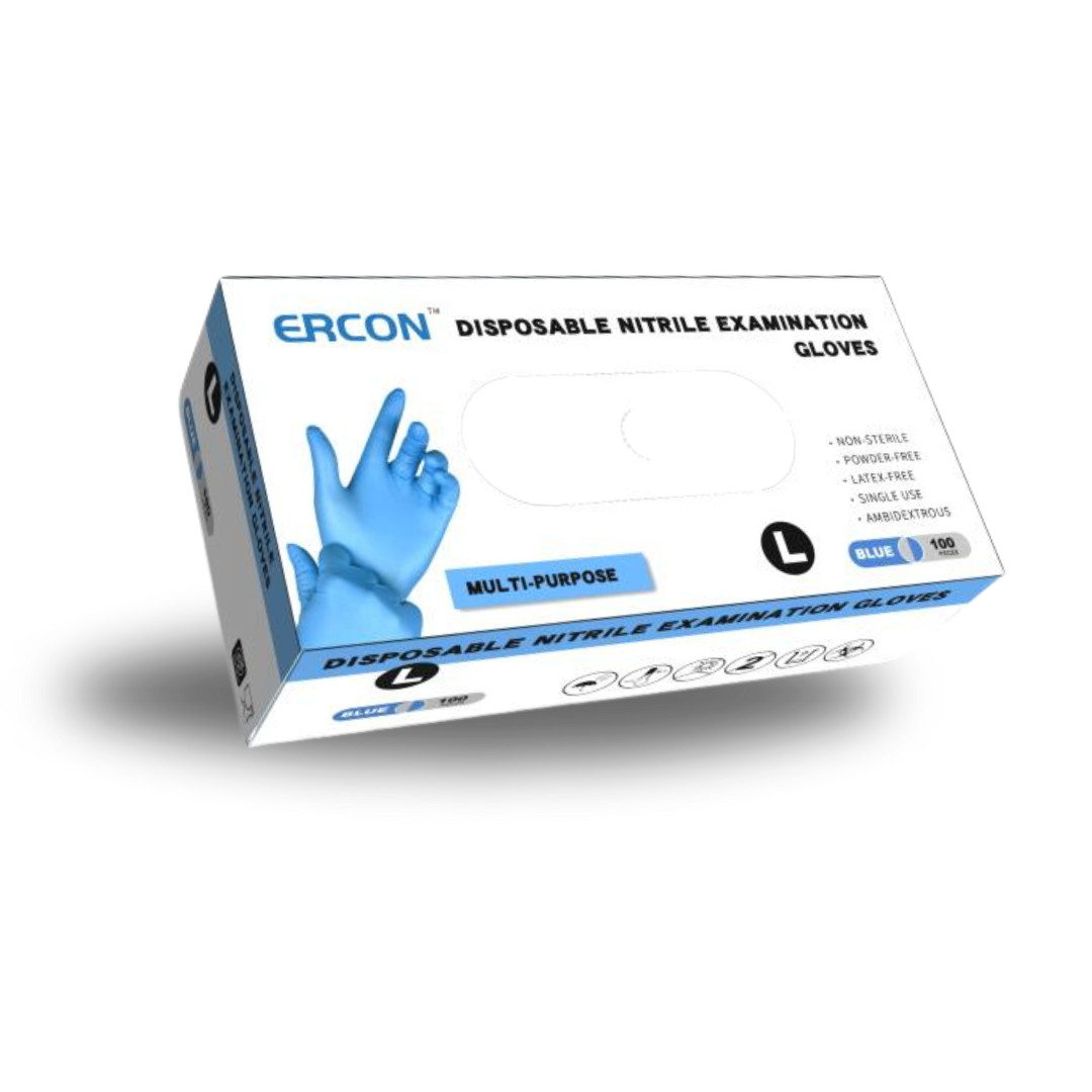 (100 Count) Disposable Nitrile Gloves, Latex-Free, Food Handling, Medical Exam
