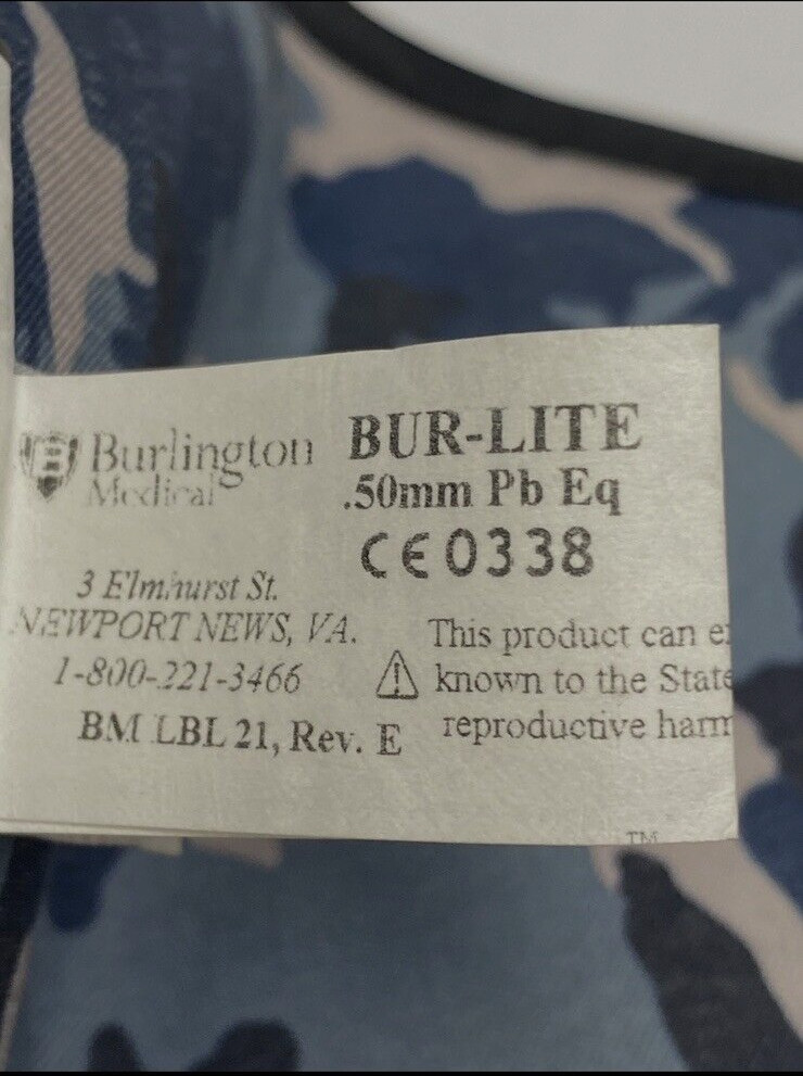 Burlington BUR-LITE Thyroid Shield .50mm Pb Eq Light Blue Camo – #1269 SM
