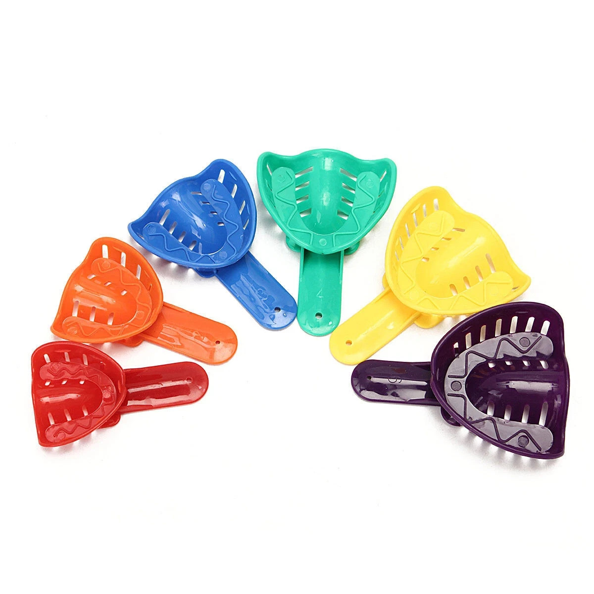 12 Pcs/Pack Dental Disposable Child/Adult Perforated Impression Trays L M S