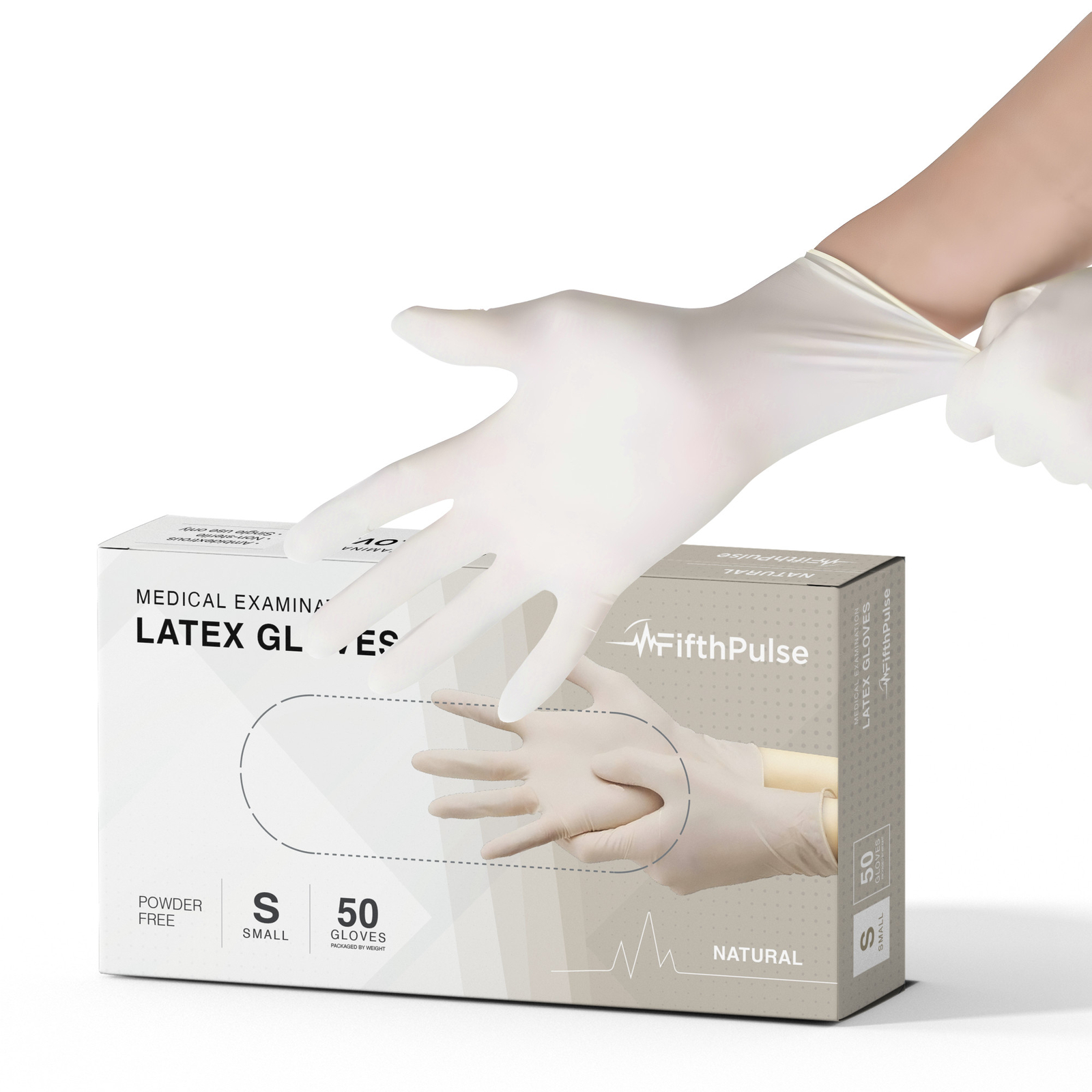 FifthPulse Medical Exam Latex Powder Free Disposable Gloves 50 Ct Sm – Natural