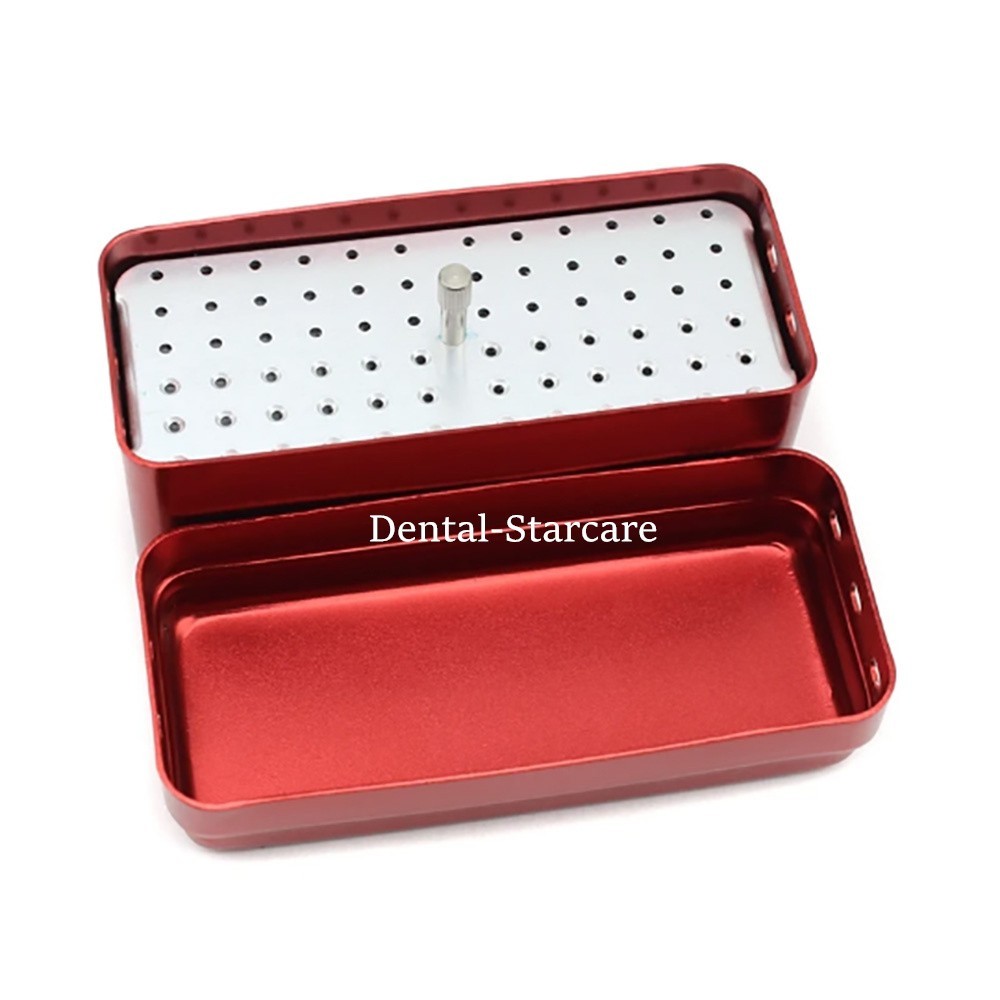 72Holes Dental Endo Box FG Bur Endo File Holder Stand Autoclave Disinfection Box