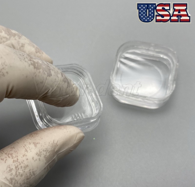 10pcs Denture Storage Box Dental Crown Box With Transparent Flexible Film Case