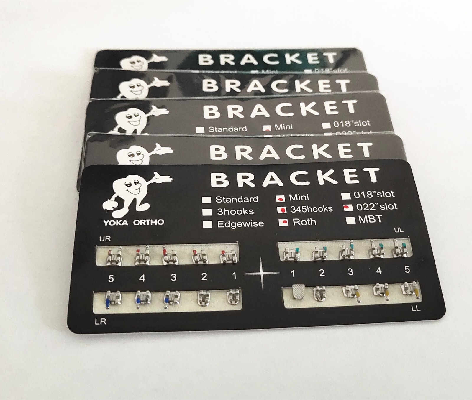 100 Sets Teeth Brackets Mini Roth 022 345 Hooks Dental Metal Braces Black Color
