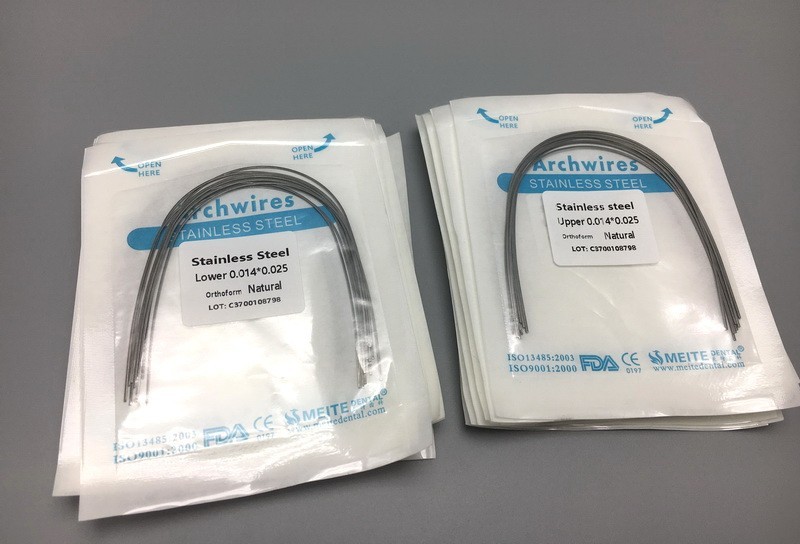 100Pcs Dental Orthodontic NIti Stainless Steel Natural Rectangular Arch Wire