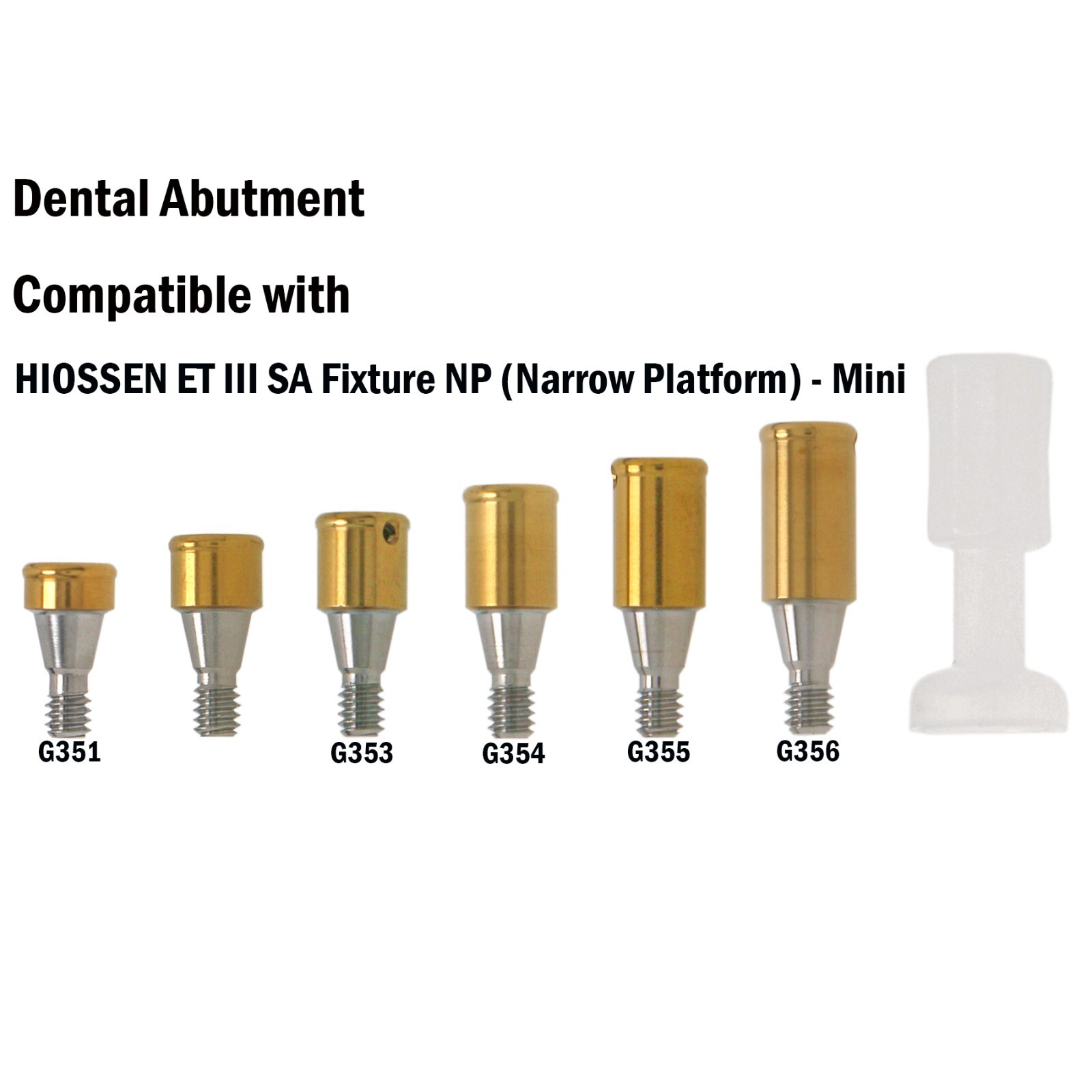 Hiossen ET Locator Overdenture Abutment Male Cap fit Osstem Mini/Regular Dio 3.7